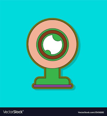 Paper sticker on background of computer webcam vector image