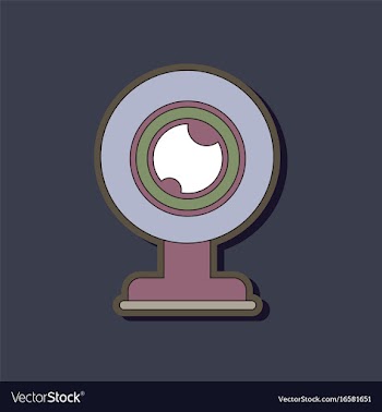 Paper sticker on background of computer webcam vector image