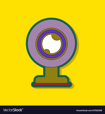 Paper sticker on background of computer webcam vector image
