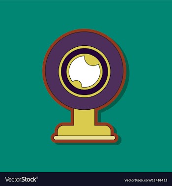 Paper sticker on background of computer webcam vector image