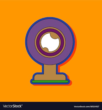 Paper sticker on background of computer webcam vector image