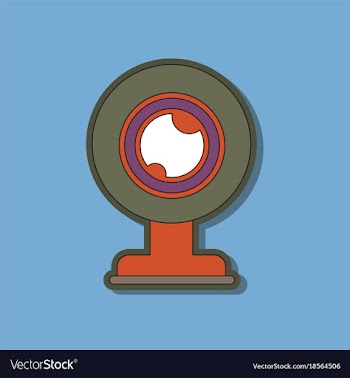 Paper sticker on background of computer webcam vector image