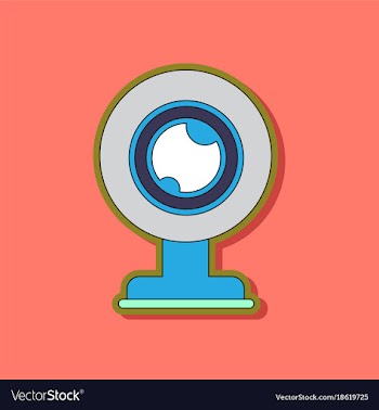 Paper sticker on background of computer webcam vector image