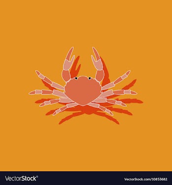 Paper sticker on background of crab vector image