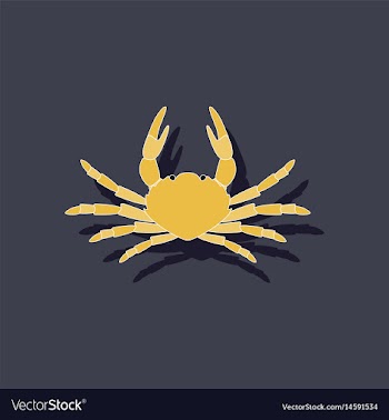 Paper sticker on background of crab vector image