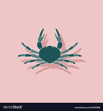 Paper sticker on background of crab vector image