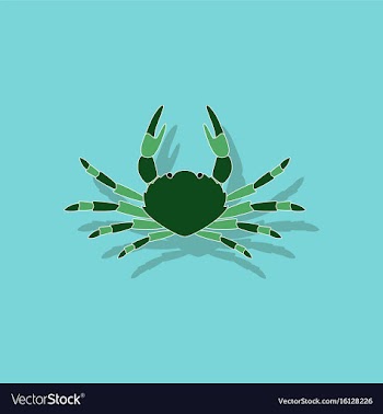 Paper sticker on background of crab vector image