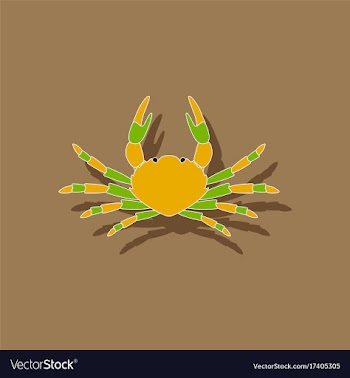 Paper sticker on background of crab vector image