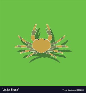 Paper sticker on background of crab vector image