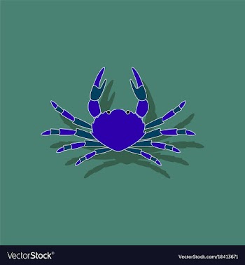 Paper sticker on background of crab vector image