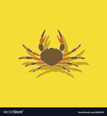 Paper sticker on background of crab vector image