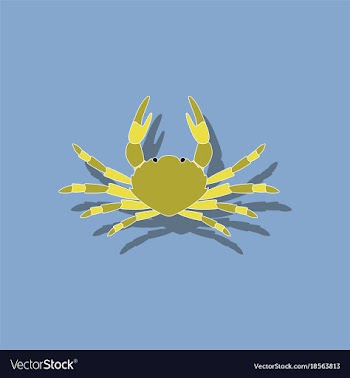 Paper sticker on background of crab vector image