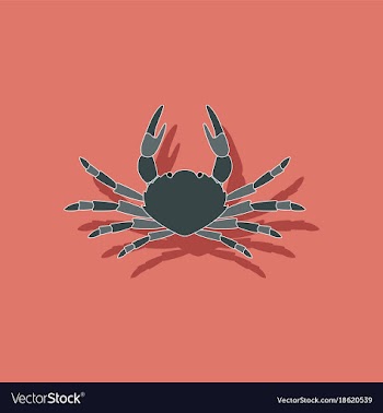 Paper sticker on background of crab vector image