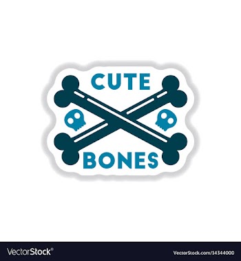 Paper sticker on background of cross bones vector image
