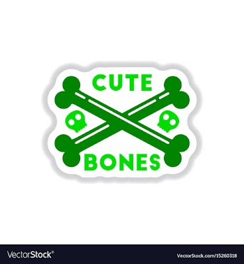 Paper sticker on background of cross bones vector image