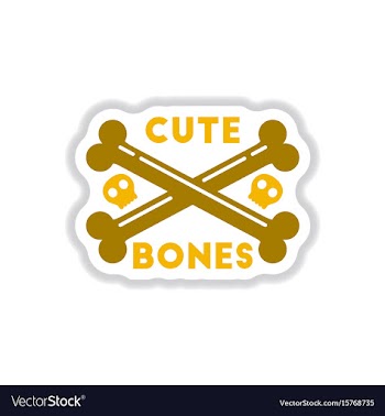 Paper sticker on background of cross bones vector image