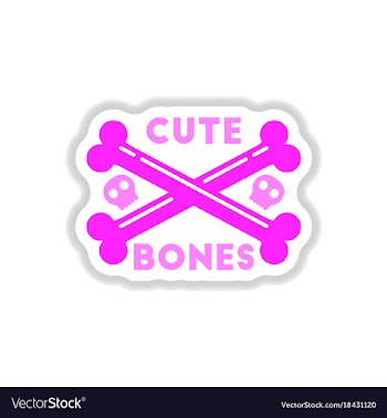 Paper sticker on background of cross bones vector image