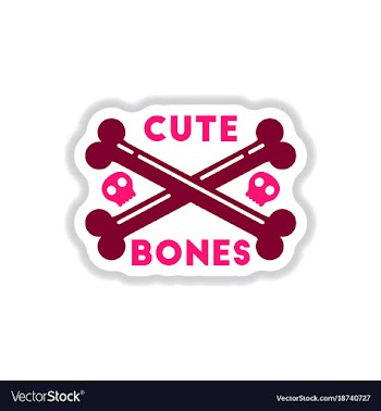 Paper sticker on background of cross bones vector image