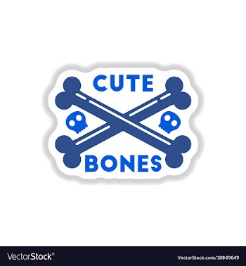 Paper sticker on background of cross bones vector image
