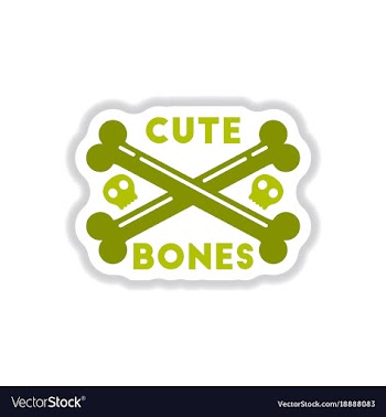 Paper sticker on background of cross bones vector image