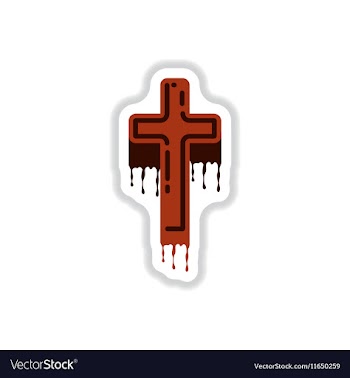 Paper sticker on background of cross the blood vector image