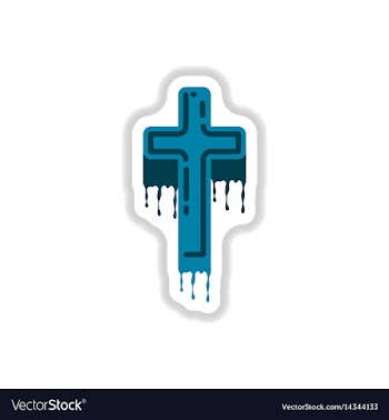 Paper sticker on background of cross the blood vector image