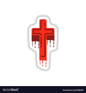 Paper sticker on background of cross the blood vector image