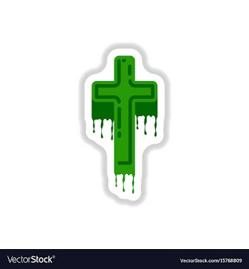 Paper sticker on background of cross the blood vector image