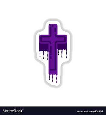 Paper sticker on background of cross the blood vector image