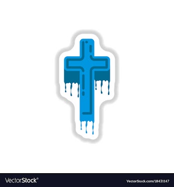 Paper sticker on background of cross the blood vector image