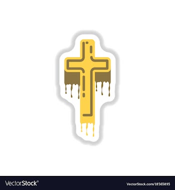 Paper sticker on background of cross the blood vector image