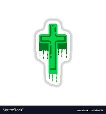 Paper sticker on background of cross the blood vector image