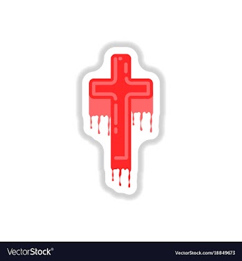 Paper sticker on background of cross the blood vector image