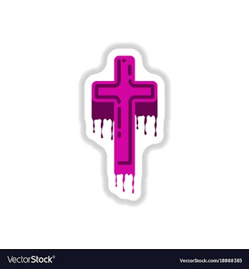 Paper sticker on background of cross the blood vector image