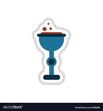 Paper sticker on background of cup potion vector image