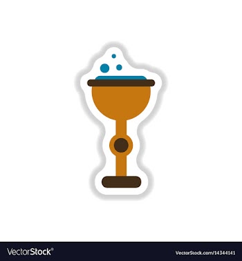 Paper sticker on background of cup potion vector image