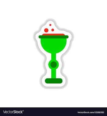 Paper sticker on background of cup potion vector image