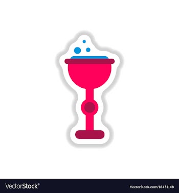Paper sticker on background of cup potion vector image