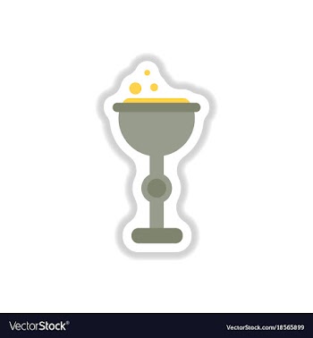 Paper sticker on background of cup potion vector image