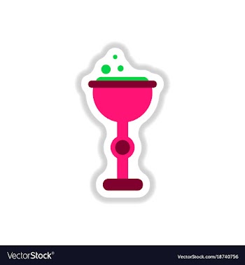 Paper sticker on background of cup potion vector image