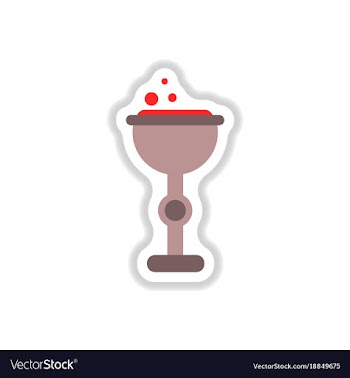 Paper sticker on background of cup potion vector image