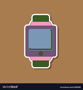 Paper sticker on background of Digital Watch vector image