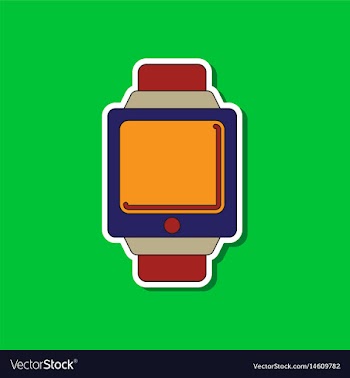 Paper sticker on background of digital watch vector image