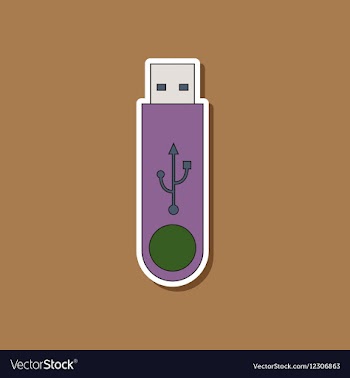 Paper sticker on background of flash drive vector image