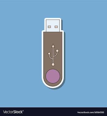 Paper sticker on background of flash drive vector image