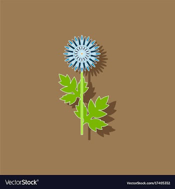 Paper sticker on background of flower aster vector image