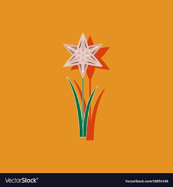 Paper sticker on background of flower narcissus vector image