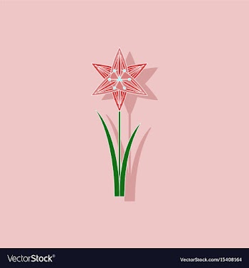 Paper sticker on background of flower narcissus vector image