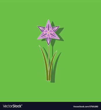 Paper sticker on background of flower narcissus vector image
