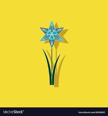 Paper sticker on background of flower narcissus vector image